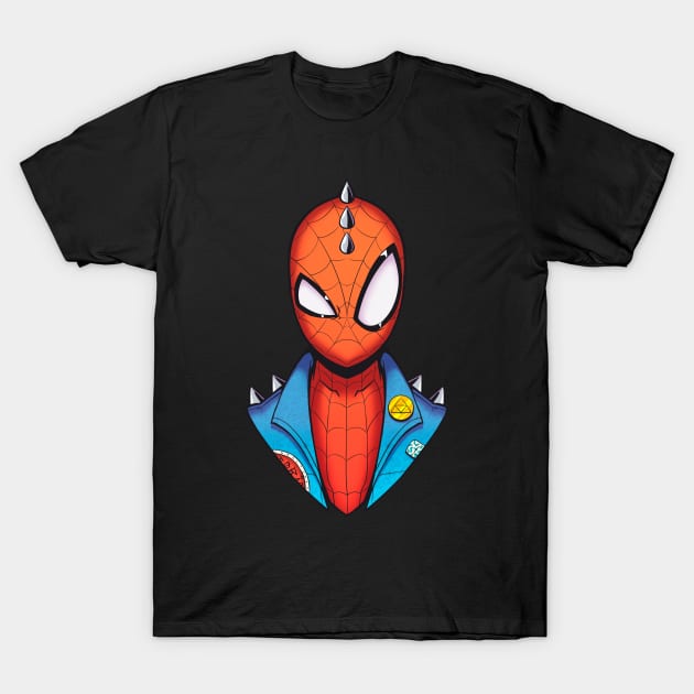 Spiderman Punk sticker T-Shirt by marceloosapo